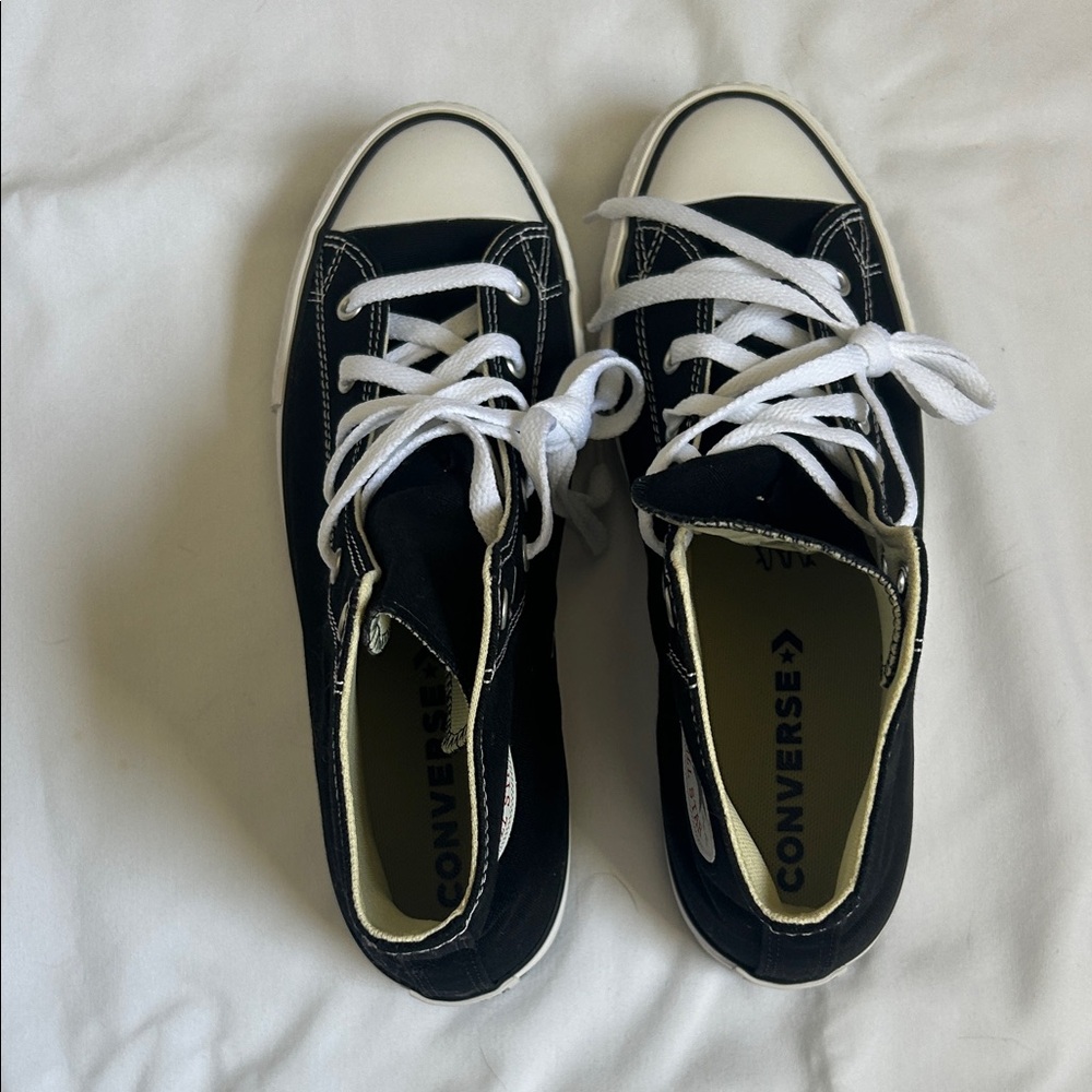 Converse Black High-Top Canvas Sneakers with White Accents - Picture 4 of 5